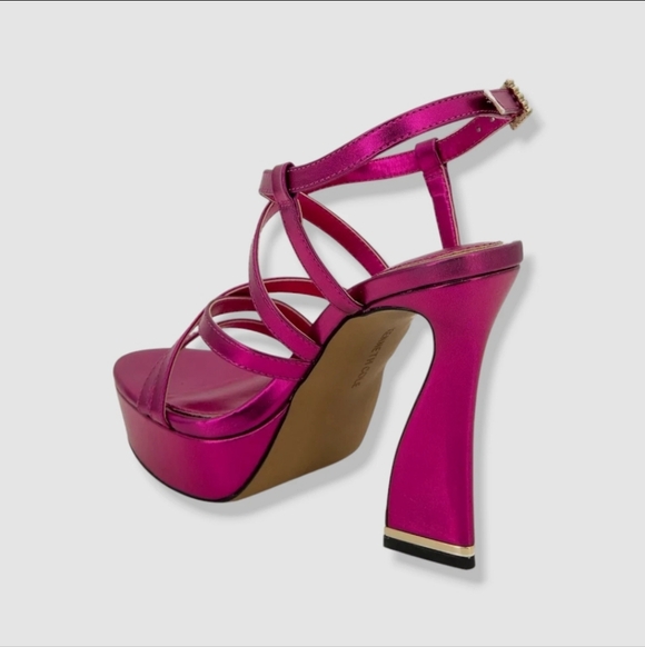 Kenneth Cole Strappy Hot Pink "Allen" Platform Sandals - Picture 7 of 16